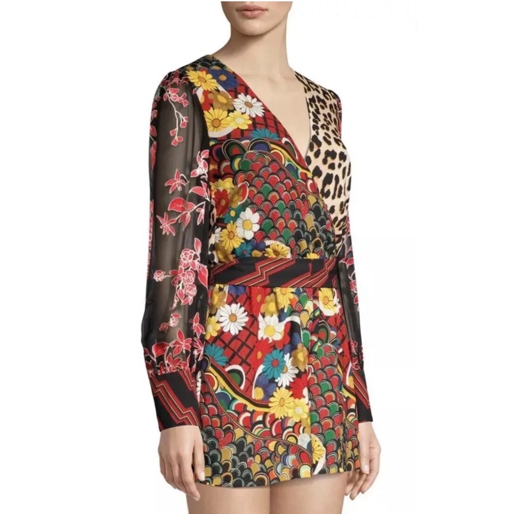 Alice + Olivia Floral and Animal Print Jumpsuit